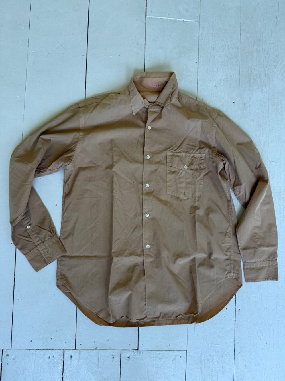 Kaptain Sunshine Vintage Button Up Shirt - Beige - Tagged 36